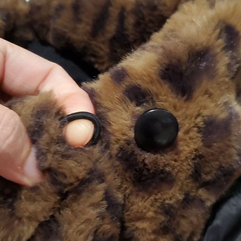 Reversible Dennis Basso Coat - Black Puffer & Faux Fur Leapord Print Size XXS - Picture 7 of 16